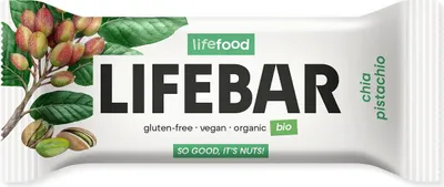 BATON DAKTYLOWO - ORZECHOWY Z PISTACJAMI I NASIONAMI CHIA RAW BEZ DODATKU CUKRÓW BEZGLUTENOWY BIO 40 g - LIFEFOOD