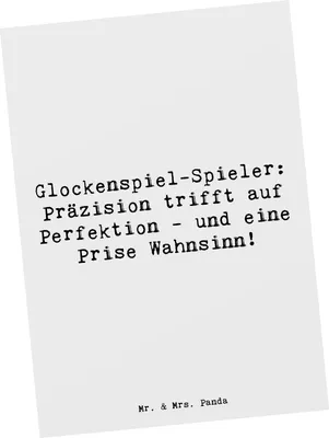 Produktbild von Mr. & Mrs. Panda Postkarte Spruch Glockenspiel Kultur - Weiß - Geschenk, Perkussion, Ansichtskarte, Lernen, Postkarten, Rhythmus, Orchester, Musik, Musikunterricht