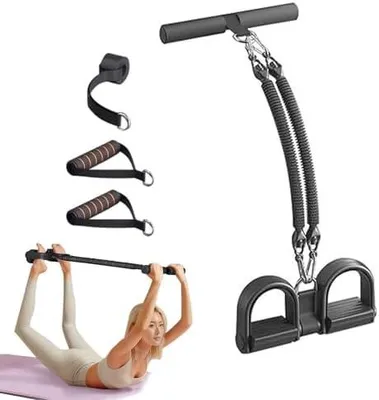 Produktbild von Expander Fitness mit Rückentrainer und Fitnessbänder, Bauchtrainer, Sportgeräte Zuhause, 6 Tubes Gummi Elastische Zugseil, Fitness Zugband zum Trainieren