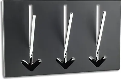 Produktbild von 3 Wandhaken Pfeil Wandgarderobe schwarz Garderobe Metall Chrom Haken