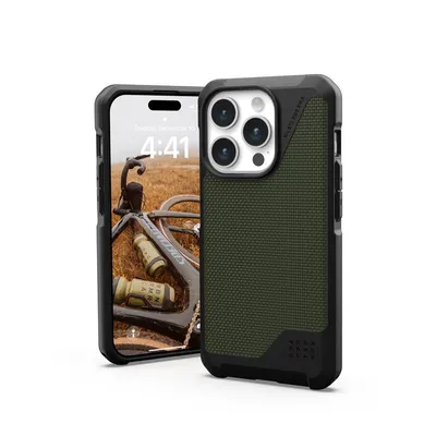 Productafbeelding van Urban Armor Gear Metropolis LT Magsafe, hoesje, Apple, iPhone 15 Pro, 15,5 cm (6,1 inch), zwart, olijfgroen