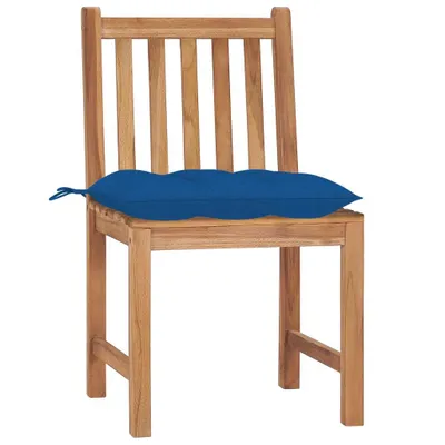 Zdjęcie produktu dla VidaXL 3062941, Taras, Obite siedzisko, Drewno tekowe, Niebieski, Poliester, 500 mm