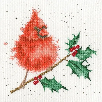 Zdjęcie produktu dla Zestaw do haftu krzyżykowego Bothy Threads "Świąteczne upierzenie", 26x26cm, XHD67, wzór liczony