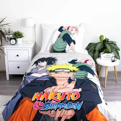 Immagine prodotto di Biancheria da letto Naruto in cotone 140x200 cm copripiumino + federa 70x90 cm con zip