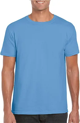 Produktbild von Gildan 64000 | Softstyle Herren T-Shirt modischer Kragen - Farbe: Carolina Blue - Größe: M
