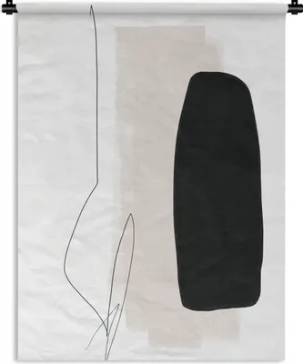 Produktbild von MuchoWow® Wandteppich Wandbehang Malerei - Linienkunst - Abstrakt 60x80 cm Tapisserie Dekoration Wandtuch - Decke - Wandtücher - Wohne