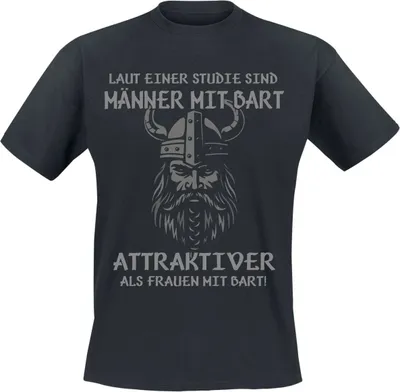 Produktbild von Funshirt T-Shirt Herren Männer mit Bart schwarz M