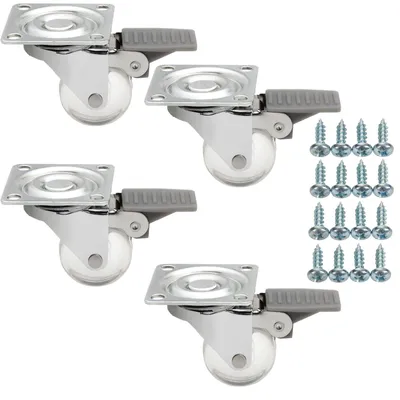 Produktbild von SOTECH Möbelrolle KIEL Ø 35 mm transparent – mit Bremse (4 Stück)