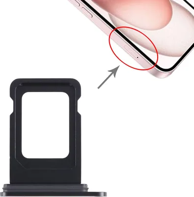 Produktbild von SIM + SIM Card Tray für Apple iPhone 15 Plus Ersatzteil Schwarz