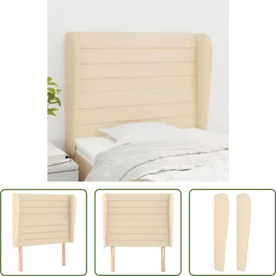 Produktbild von The Living Store Kopfteil mit Ohren Creme 103x23x118/128 cm Stoff