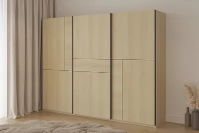 Obrázek produktu pro Šatní skříň 270 cm DEVORAH s posuvnými dveřmi - dub