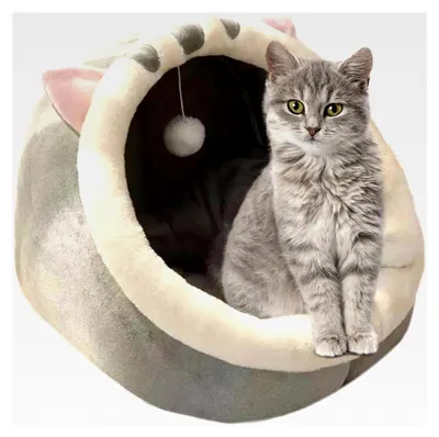 Produktbild von Katzenhöhle Katzenbett Flauschig - Faltbar und Waschbar - Bequemer Schlafplatz für Katzen und Hunde - Kuschelhöhle mit Herausnehmbarem Katzennest für Kätzchen, Hunde und Kaninchen