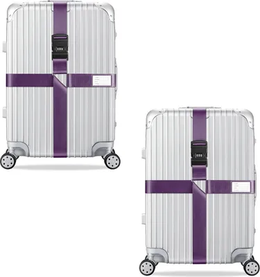 Produktbild von 2x Kreuz Kofferband Koffergurt, Farbe:Violett