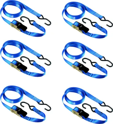Produktbild von BASI - Spanngurt mit Ratsche und S-Haken 6er Set - SG 309 - Blau - Länge (5000 mm) - Breite (25 mm) -  - Zurrkraft 250 kg - 6x0004-0309