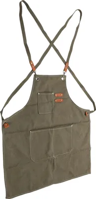 Image de Tablier en toile épais et durable Fabriqué à la main Tablier à large couverture pour la peinture Manucure Jardinage Dîner