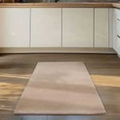 Produktbild von Carpettex Teppich Kurzflor, Einfarbig, Waschbar, Rutschfest, Für Wohnzimmer, Schlafzimmer,Kinderzimmer, Größe: 80 x 150 cm, Farbe: Beige