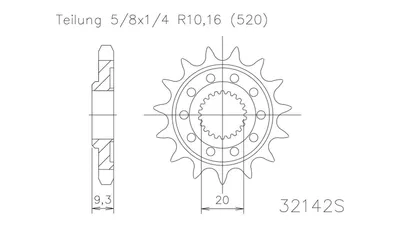 Obrázok produktu pre Esjot Ritzel 520 13Z Racing