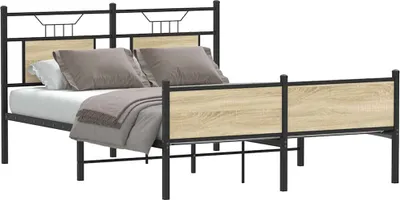 Image de Cadre de lit sans matelas chêne sonoma 140x200 cm