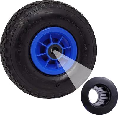 Produktbild von Sackkarrenrad Luftrad 260x85 mm 3.00-4 75 mm zentrierte Nabe Ø 20 mm blau robustes 4 PR Gewebe