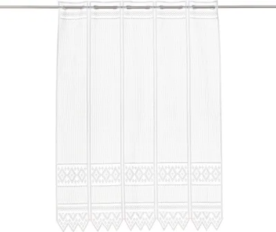 Produktbild von Gardinen Kranzusch Scheibengardine Jacquard grafisch 110x91 cm H/B Weiß Bistrogardine Vorhang Küche 1er Pack