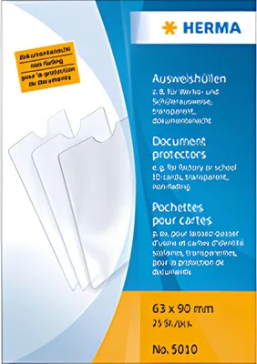 Image de HERMA 5010 Porte-cartes d'identité 63x90 mm pour cartes de travail/d'étudiant