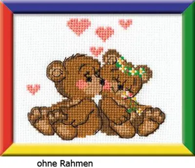 Produktbild von Riolis Kreuzstich-Set "Kleine Bären", Zählmuster
