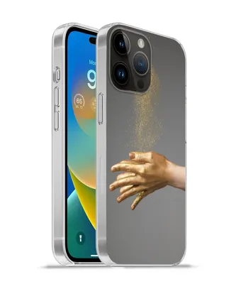 Produktbild von MuchoWow® Handyhülle Schutzhülle Hülle für Apple iPhone 14 Pro Max Frau mit goldgefärbten Händen und einer Glitzerwolke Silikon Softcase Handy Hülle - Hardcover