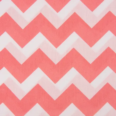 Produktbild von Baumwollstoff Meterware Chevron Zacken breit koralle weiß 140cm