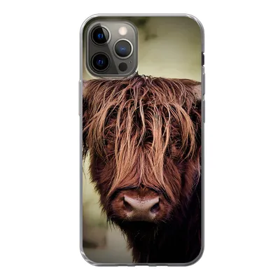 Produktbild von MuchoWow® Handyhülle Schutzhülle Hülle für iPhone 12 Pro Schottischer Hochländer - Licht - Porträt - Natur Silikon Softcase Handy Hülle - Abdeckung