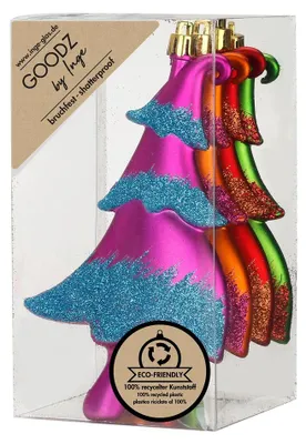 Immagine prodotto di Decorazioni per albero di Natale Alberi di Natale 14cm in plastica set di 4 - Mille Fiori