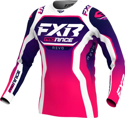 Imagen del producto de Camiseta de motocross FXR Revo 2025, color lila/rosa, talla L