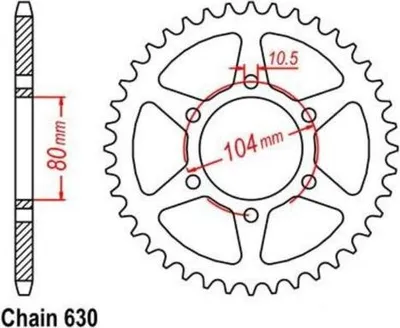 Produktbild von Kettenrad 33Z Teilung 630 für KAWASAKI GPZ KZ Z Z1R ZX 650 750 1000 1100
