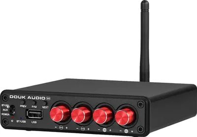 Image de Amplificateur de puissance numérique, 50W par canal, 4 canaux, compatibilité Bluetooth 50, lecture de musique USB, contrôle du volume indépendant