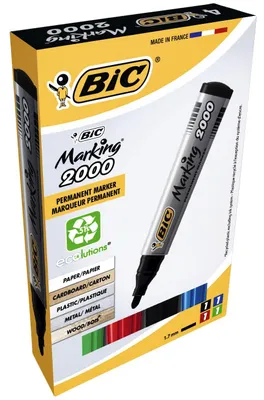 Image de Marqueur permanent BIC 2000 Ecolutions pointe ogive, étui de 4 pièces