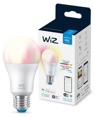 Obrázek produktu pro WiZ Žárovka 8 W (ekv. 60 W) A60 E27, Chytrá žárovka, Wi-Fi/Bluetooth, Bílá, Wi-Fi 4 (802.11n), 802.11b, 802.11g, LED, Plast