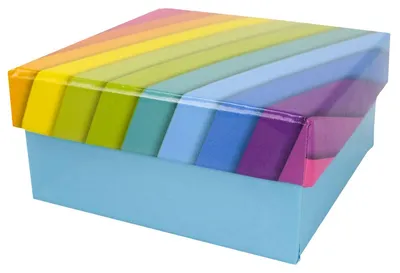 Produktbild von Geschenkkarton in verschiedenen Größen hellblau mit Regenbogen