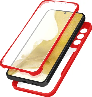 Produktbild von Avizar, Rundum-Schutzhülle mit Silikon Bumper für Samsung Galaxy S22, Rot