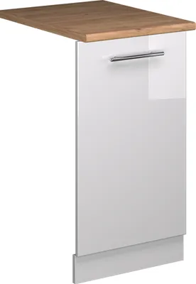 Produktbild von Geschirrspülblende Vicco Fame-Line Weiß Hochglanz 45 cm , AP Eiche, Model 54605