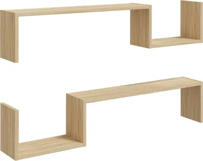Produktbild von vidaXL Wandregale 2 Stk. Sonoma-Eiche 100x15x20 cm Holzwerkstoff