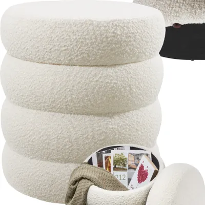Produktbild von tectake® Sitzhocker mit Stauraum Altu weicher, pflegeleichter Bezug