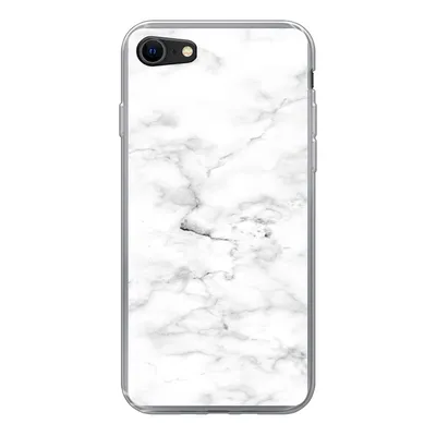 Produktbild von MuchoWow® Handyhülle Schutzhülle Hülle für iPhone 7 Marmor - Weiß - Grau Silikon Softcase Handy Hülle - Kartenhalter
