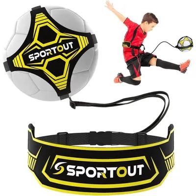 Productafbeelding van Voetbal trainingsaccessoire, kicktrainer, verstelbaar, geel, geschikt voor kinderen en volwassenen
