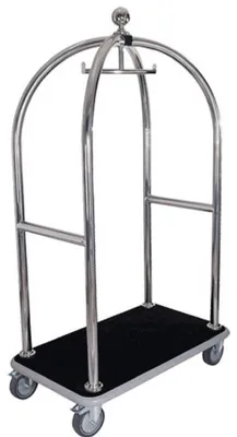 Zdjęcie produktu dla Casa Padrino Luxury Trolley Silver / Black 105 x 65 x H. 193 cm - Akcesoria hotelowe - Akcesoria luksusowe