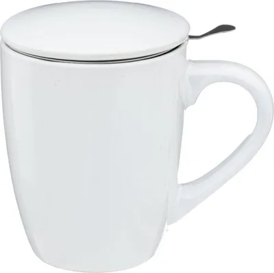 Produktbild von Becher mit Deckel und Sieb Lian 320 ml weiß