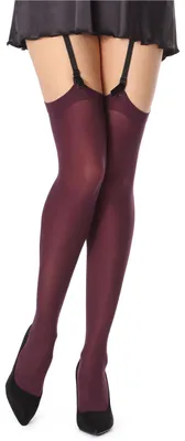 Image de Bellivalini bas jarretière femme microfibre 60 DEN BLVFI1007 (Bordeaux, XL-XXL)