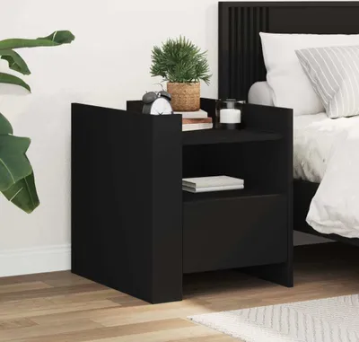 Produktbild von vidaXL Nachttisch Schwarz 45x50x50 cm Holzwerkstoff