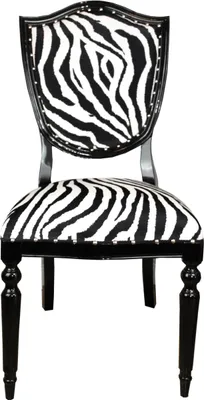 Produktbild von Casa Padrino Art Deco Luxus Esszimmer Stuhl Zebra / Schwarz - Luxus Hotel Möbel