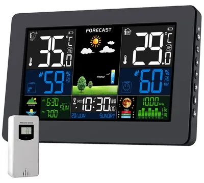 Productafbeelding van Draadloos weerstation met buitensensor, kleurendisplay, thermometer en hygrometer