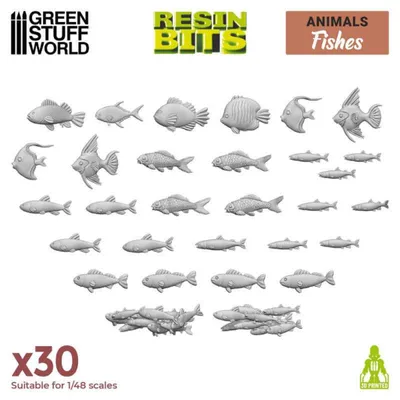 Produktbild von Green Stuff World - 3D-Druckset Resin, Resin Fischsammlung 1/48