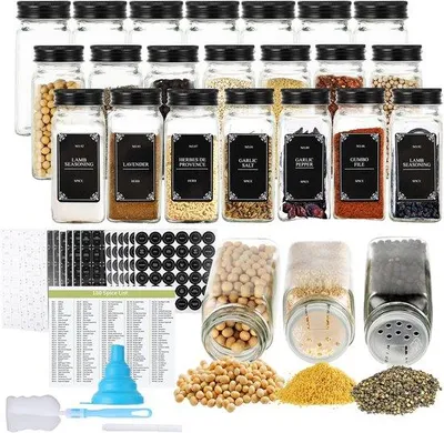Produktbild von Famanu Gewürzgläser Set – 24 Stück mit Etiketten und Zubehör